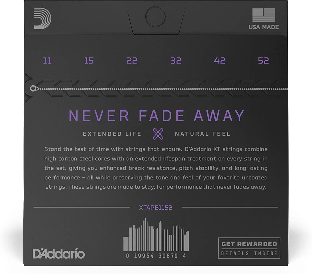 D'Addario XT ACOUSTIC GUITAR STRINGS - PHOSPHOR BRONZE, CUSTOM LIGHT (3-PACK)