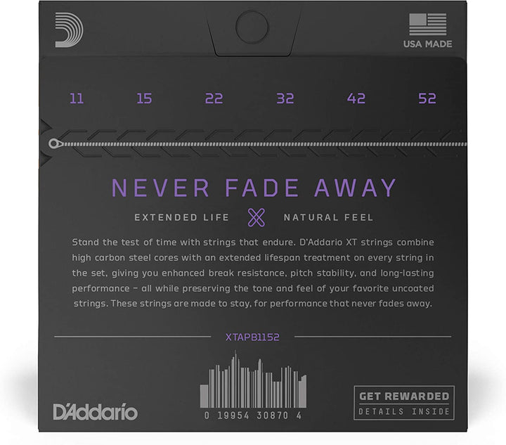 D'Addario XT ACOUSTIC GUITAR STRINGS - PHOSPHOR BRONZE, CUSTOM LIGHT (3-PACK)