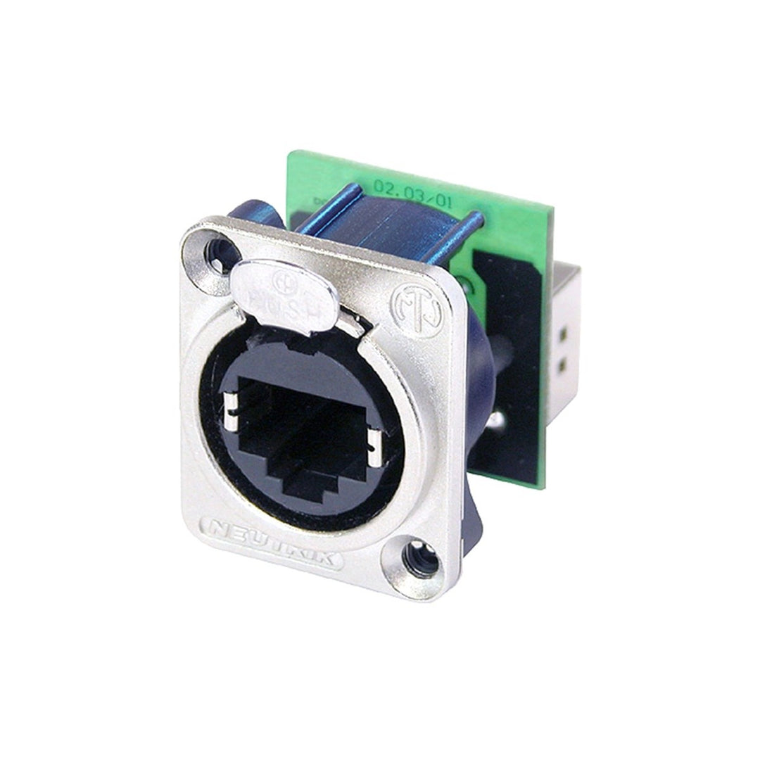 Neutrik NE8FDV-Y110 - Nickel PCB EtherCon Jack -Vertical with IDC Punch-Down