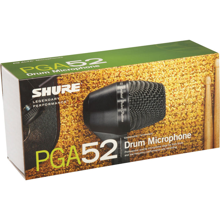 Shure PGA52 Cardioid Dynamic Kick Drum Microphone G7: 506 - 542MHz