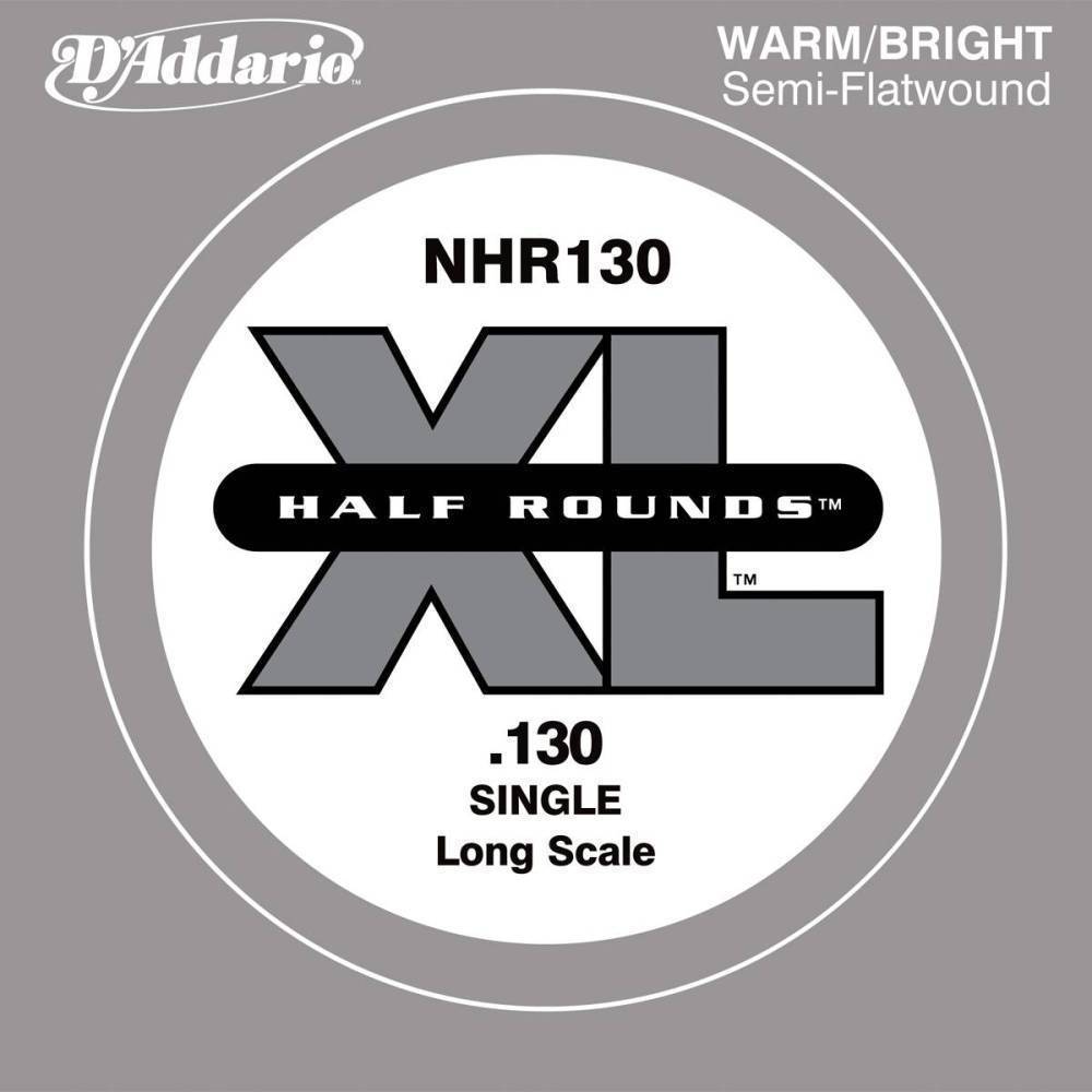 D'Addario NHR130 - SINGLE BASS HALF RND 130 LONG