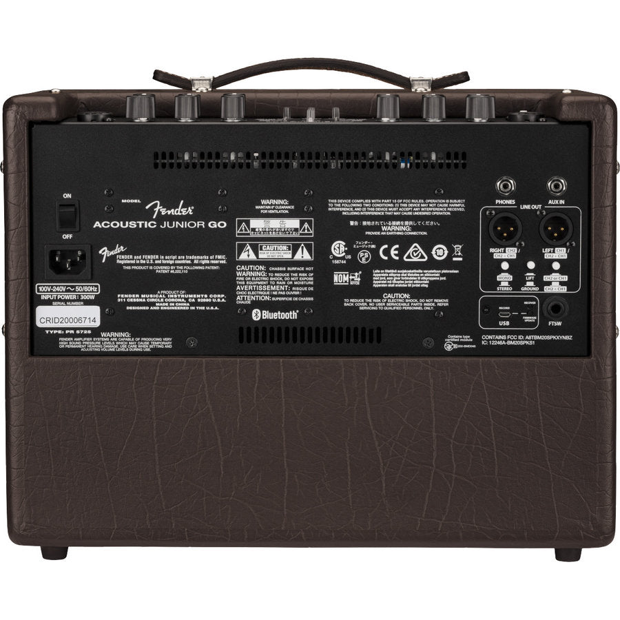 Fender Acoustic Junior Go 120V Combo Amplifier w/ Bluetooth Wireless Audio Streaming
