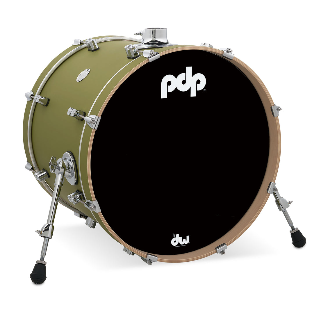 PDP Concept Maple Finish Ply 16x20 Bass Drum w/ BDM Bracket (No Tom Holder) - Satin Olive