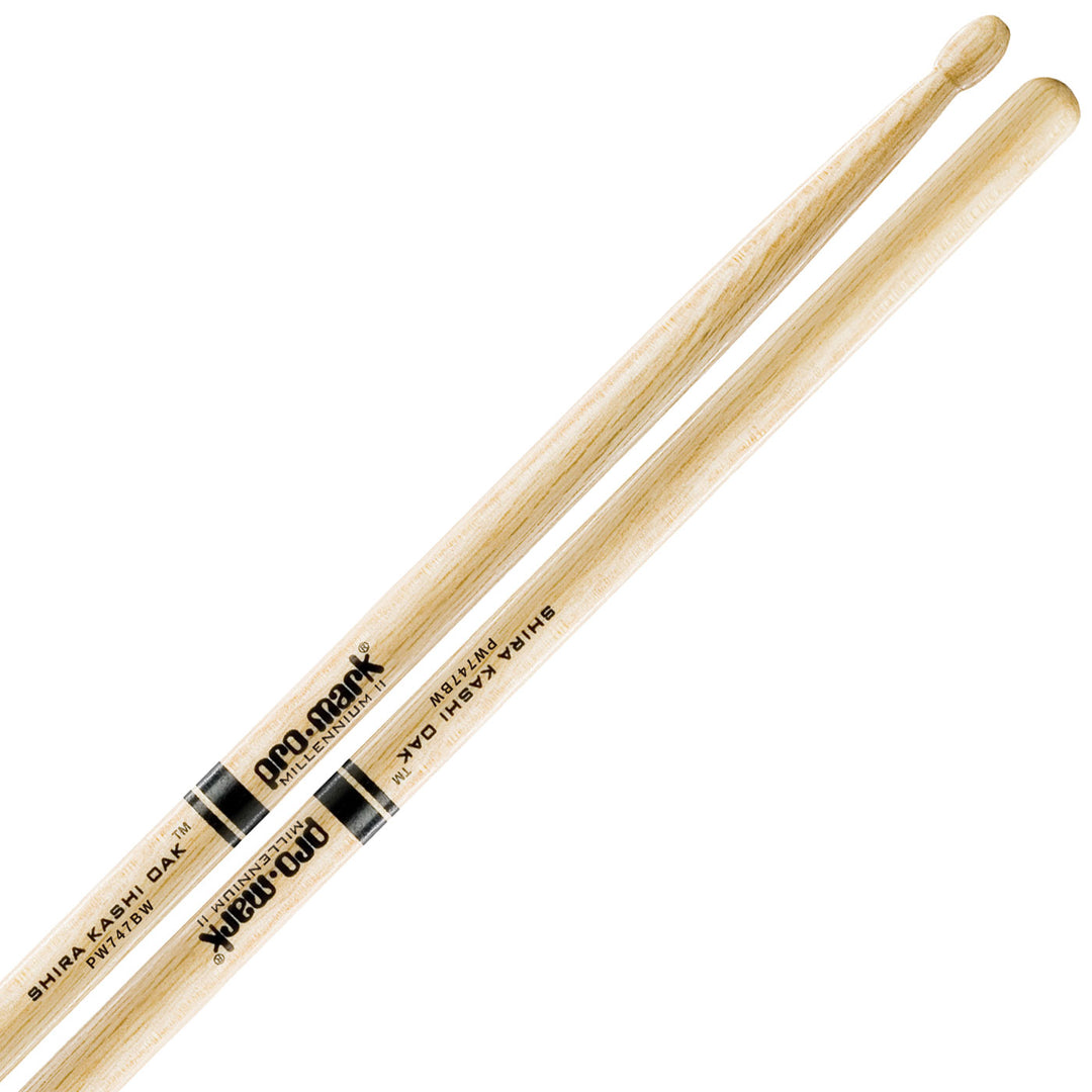 Promark PW747BW-Promark Super Rock Shira Kashi Oak Wood Tip Drumsticks