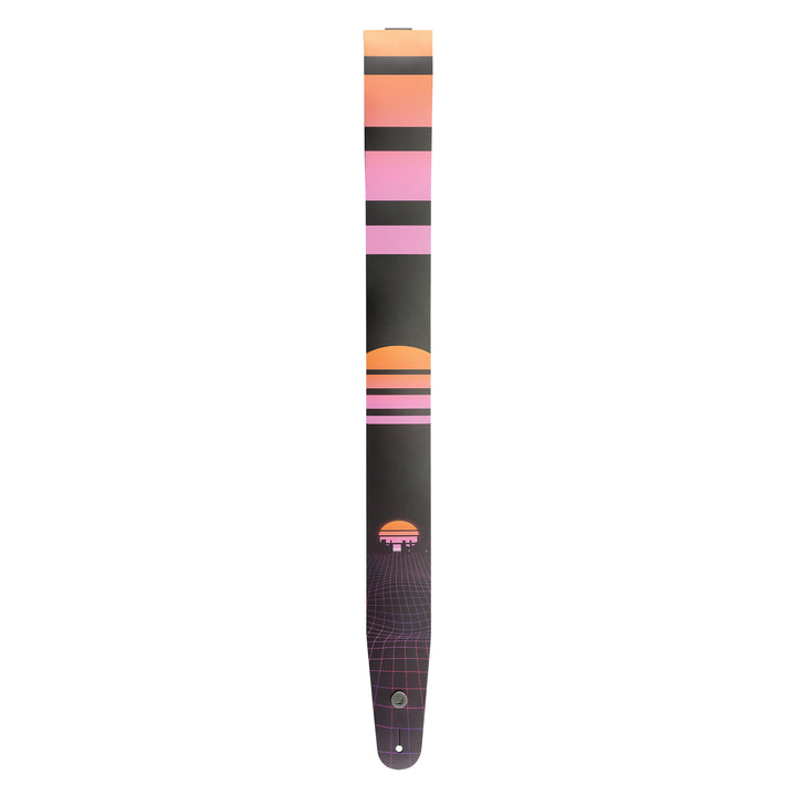 D'Addario OUTRUN 2.5MM LEATHER GUITAR STRAP - POWER GRID