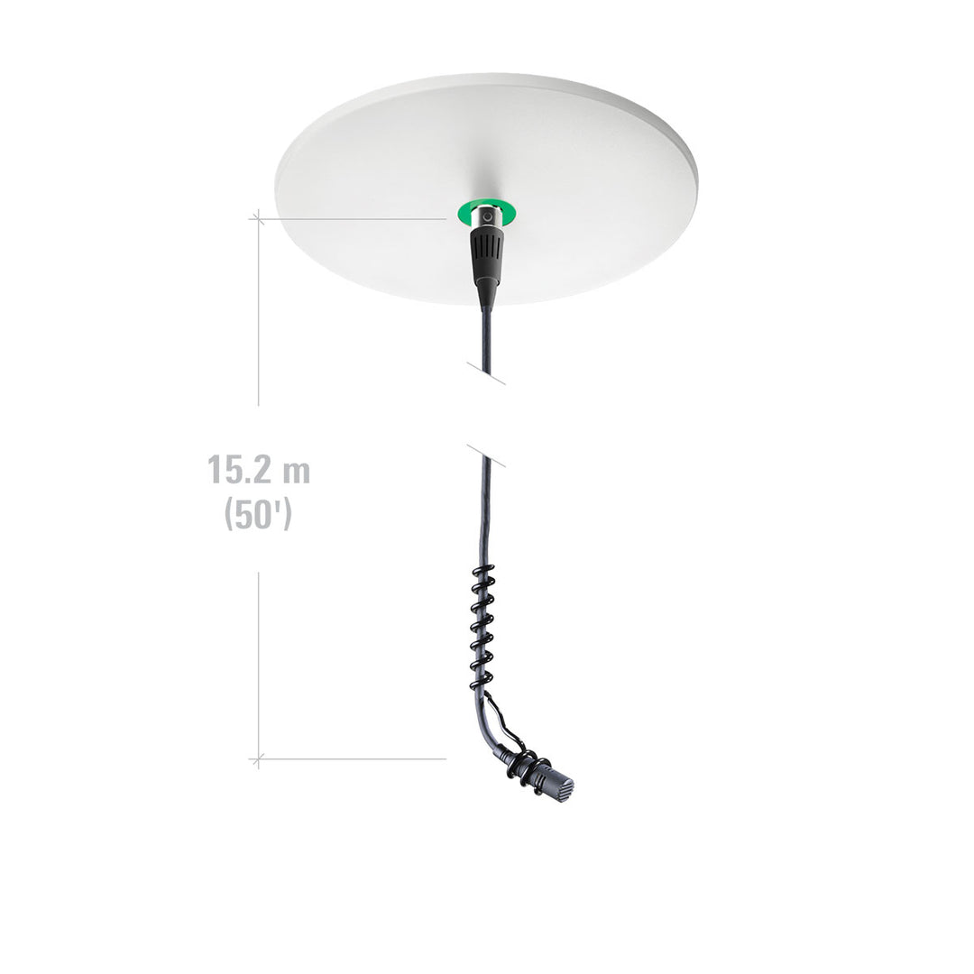Audio-Technica ATND933AC Cardioid Condenser Hanging Microphone with Dante™ Network Output Power Module