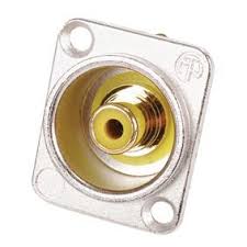 Neutrik NF2D-4 - Nickel Panel Mount RCA Jack with Yellow Isolation Washers