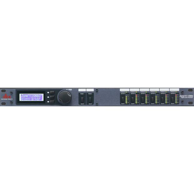DBX 1260m 12x6 Digital Zone Processor - 12 Inputs (6 Mic/line + 4 stereo line + SPDIF), front panel control