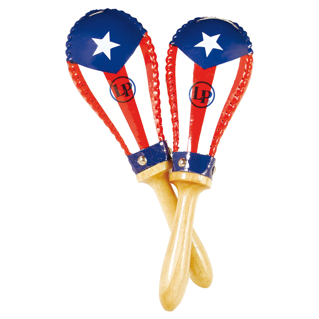 LP LP393-PR - Salsa Rawhide Maracas - Puerto Rican Flag
