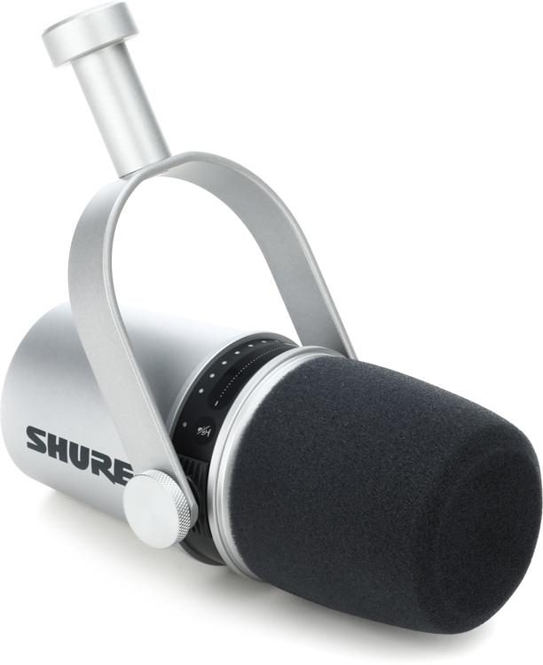 Shure MV7 Dynamic USB Podcast Recording Microphone Silver