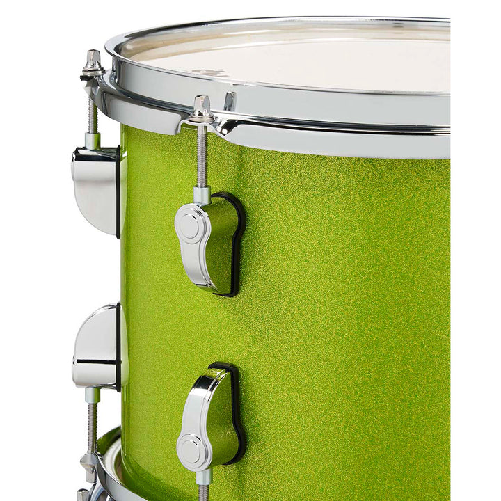 PDP-PDNY1604EL- PDP New Yorker 4-Piece Kit FinishPly Shell Pack (14x16 w/ BDM, 8x10, 12x13FT, 5x14 Snare) - Electric Green Sparkle