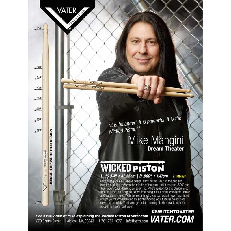 Vater VHMMWP -Vater Mike Mangini's -Wicked Piston Signature Series Drumsticks