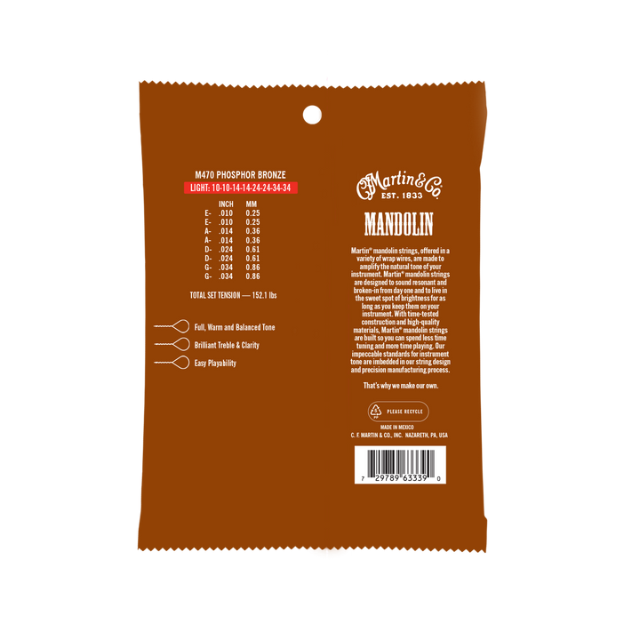 Martin Guitars M470 Mandolin Light Strings (10-34)