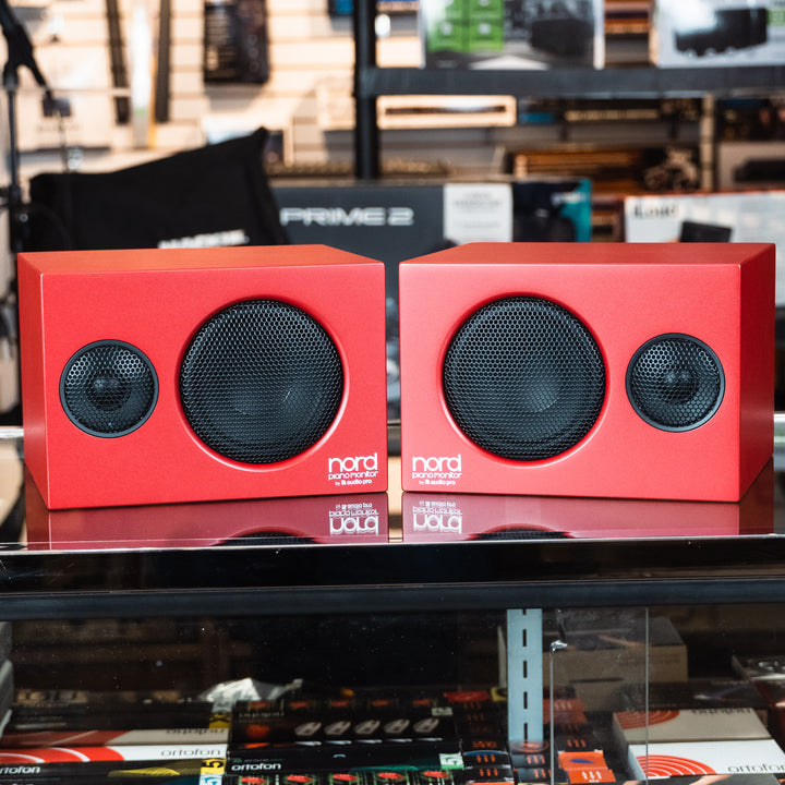 Nord Piano Monitors w/ Mounting Brackets (Pair) - Red (Open Box)