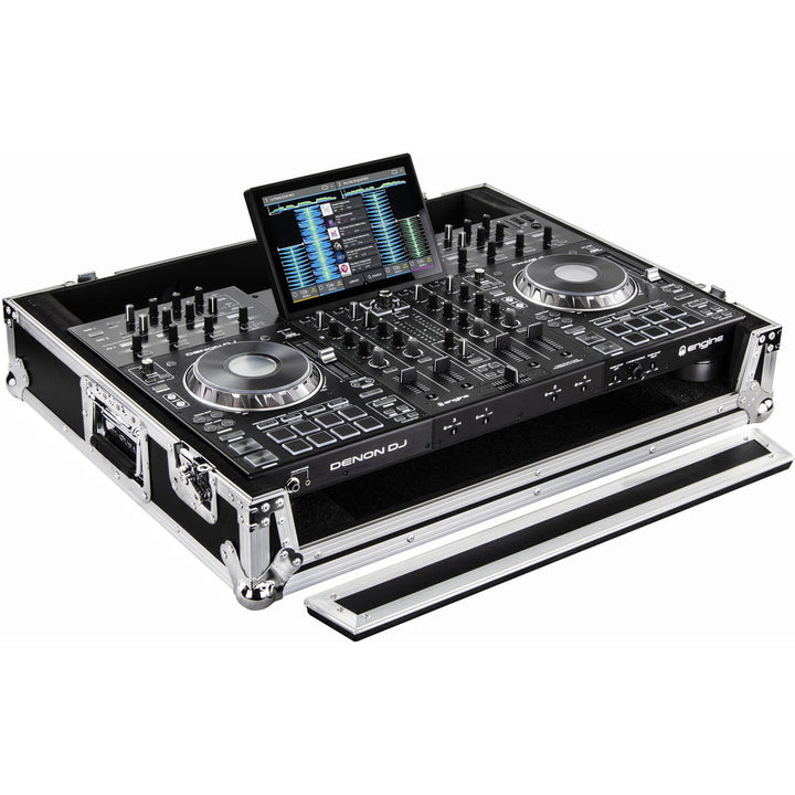 Odyssey FRPRIME4 Flight Ready Series Hard Case for Denon Prime 4 DJ Controller - Silver and Black