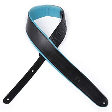 D'Addario 25PLC01 - 2.5 PAD LTH STRAP, BK