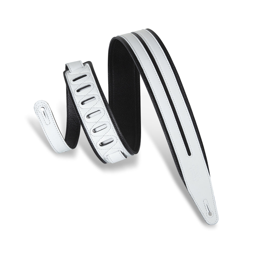 Levy's MG317DRS-BLK_WHT Garment Leather Guitar Straps