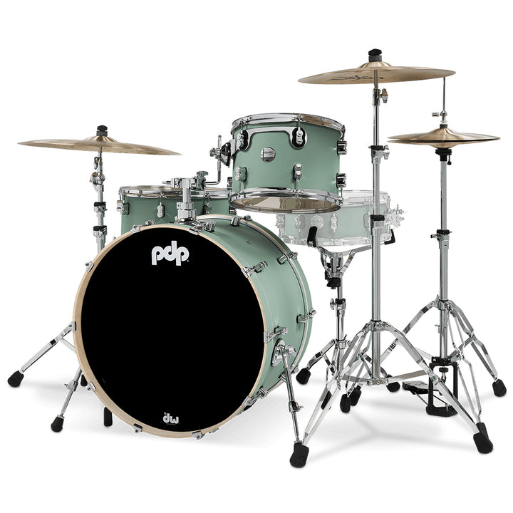PDP Concept Maple Finish Ply CM Rock Kit Shell Pack w/ Chrome Hardware (14x24, 9x13, 16x16FT) - Satin Seafoam