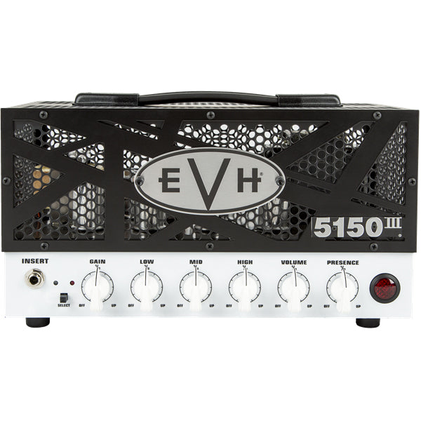 EVH 5150III 15W LBX Guitar Amp Head - Black Grille w/ Black Stripes and White Front Control Panel