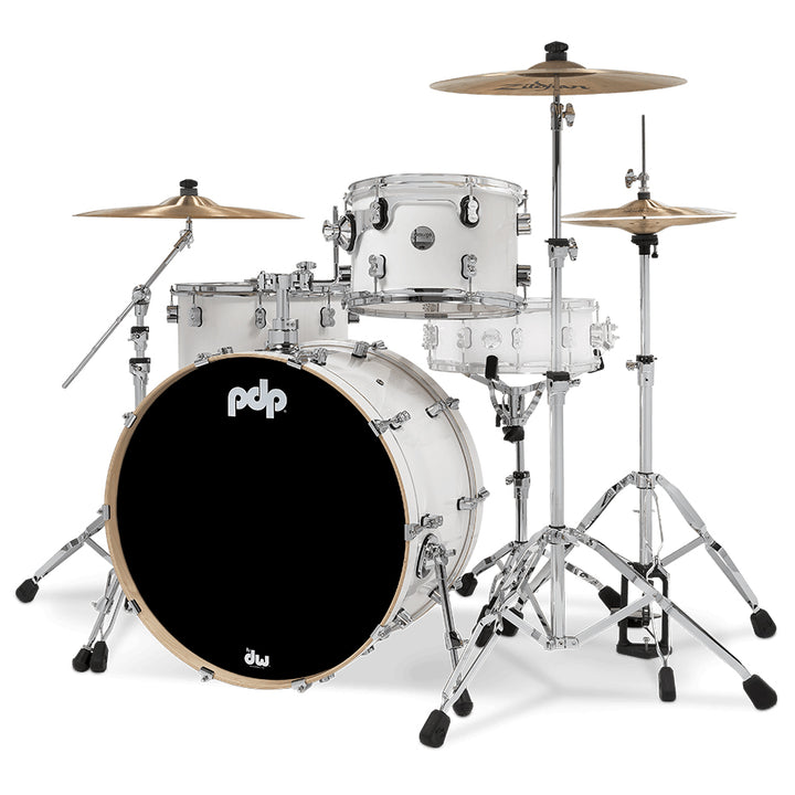 PDP Concept Maple Lacquer CM Rock Kit Shell Pack w/ Chrome Hardware (14x24, 9x13, 16x16FT) - Pearlescent White