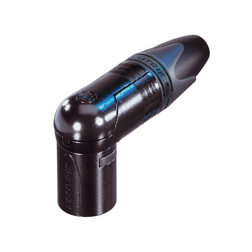 Neutrik NC3MRX-BAG - 3 Pin Black Right Angle XLRM -Slim with Silver Contacts