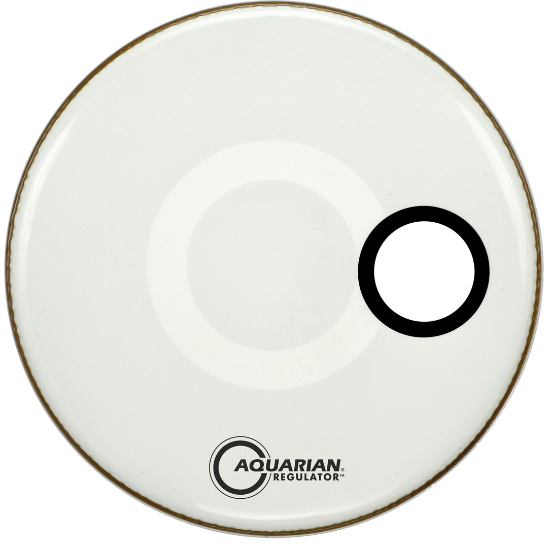 Aquarian RSM16WH - 16'' Aquarian Regulator RSM Offset Hole Gloss White Drumhead