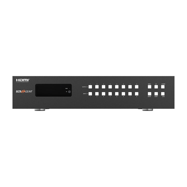 BZBGEAR - 8X8 4K UHD 18Gpbs HDMI and HDBaseT Matrix Switch with Bi-directional IR/Advance EDID and Downscaling