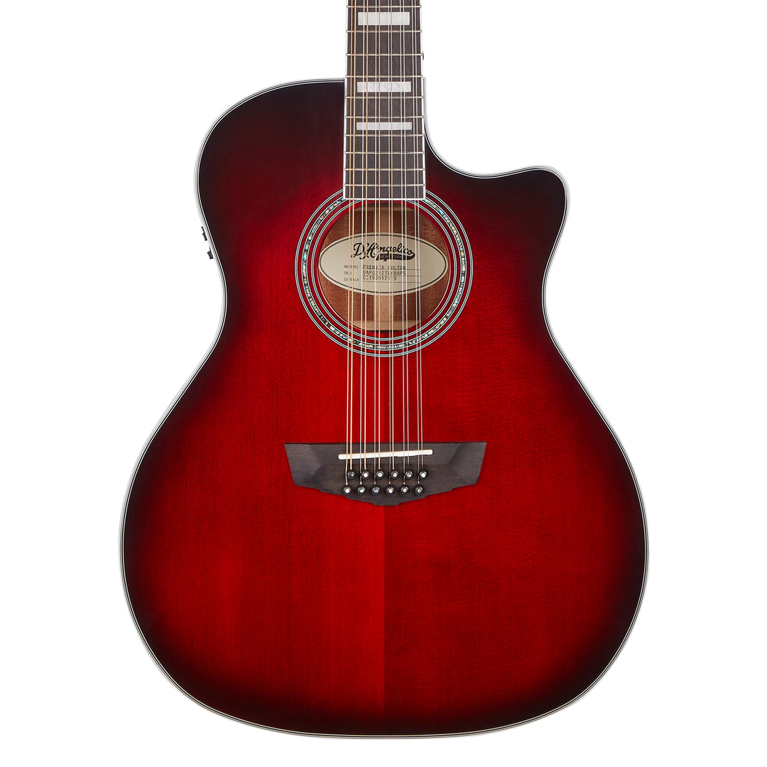 D'Angelico Premier Fulton 12-String Acoustic Guitar - Black Cherry Burst