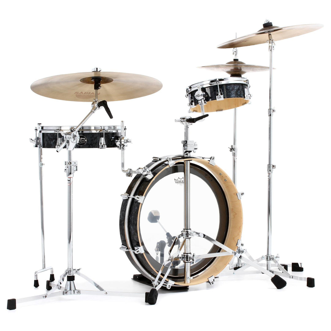 DW Performance Series Low Pro 4-Piece Shell Pack Finish Ply Drum Set (3x10, 3x13, 3x20 w/ 3x12 Snare) - Black Diamond