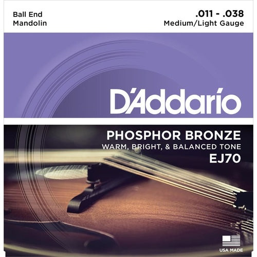 D'Addario EJ70 - SET MANDOLIN PB LITE BALL