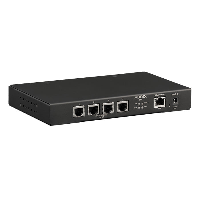 Audix DN4 DANTE AES67 Microphone Interface for The Dante (4x RJ45 Mics)