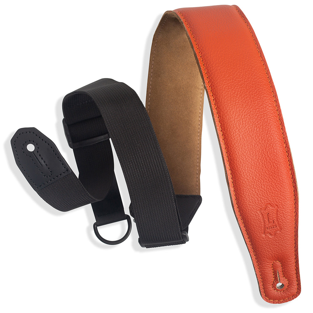 Levy’s MRHGS-ORG Right Height Garment Padded Guitar Strap - Orange