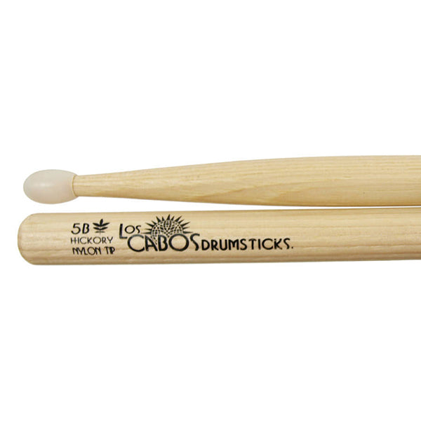 Los Cabos LCD5BHN 5B Nylon Drum Sticks-White Hickory