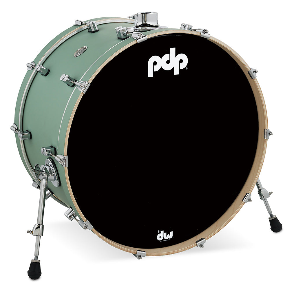 PDP Concept Maple Finish Ply 14x24 Bass Drum w/ BDM Bracket (No Tom Holder) - Satin Seafoam