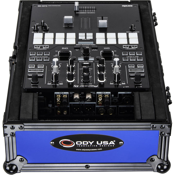 Odyssey FR10MIX Universal 10” Format Extra-Deep DJ Mixer Case - Black on Blue