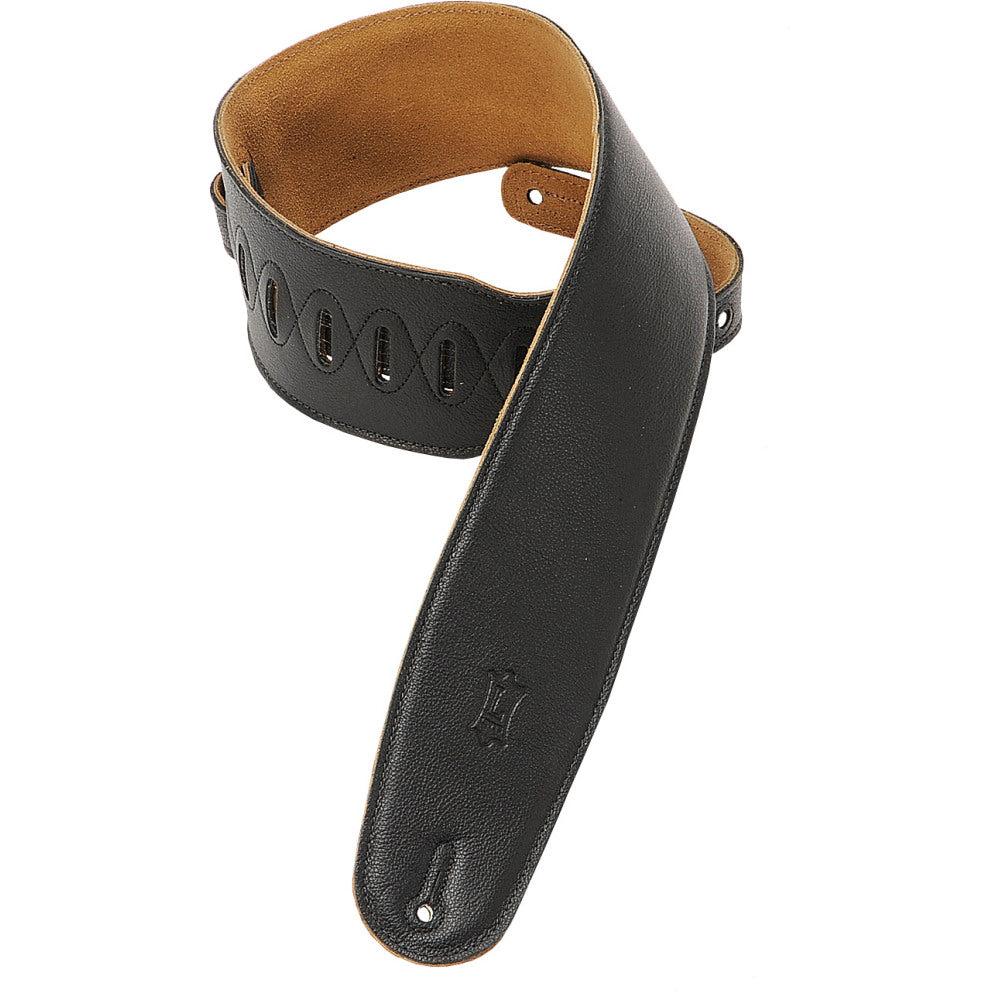 Levy's M4GF-XL-BLK Leather 3.5” Guitar Strap - Black