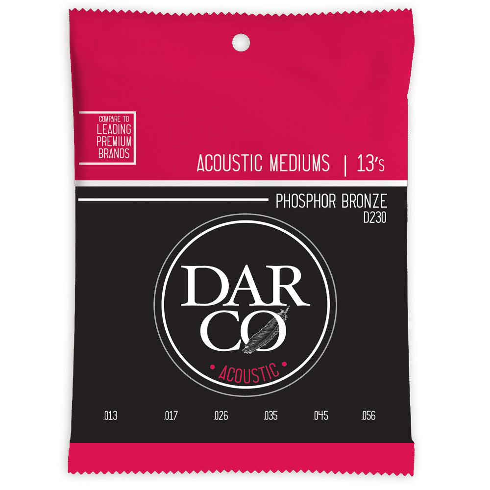 Martin D230 DARCO 92/8 Ph. Bronze Acoustic Guitar Strings (Medium 13-56)