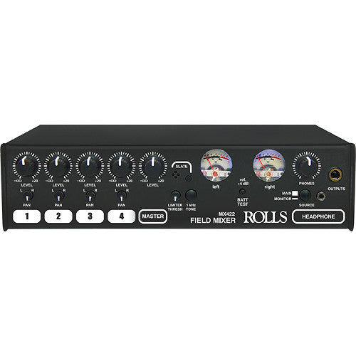 Rolls MX422 Field Mixer 4 CH W/Meters and Tones