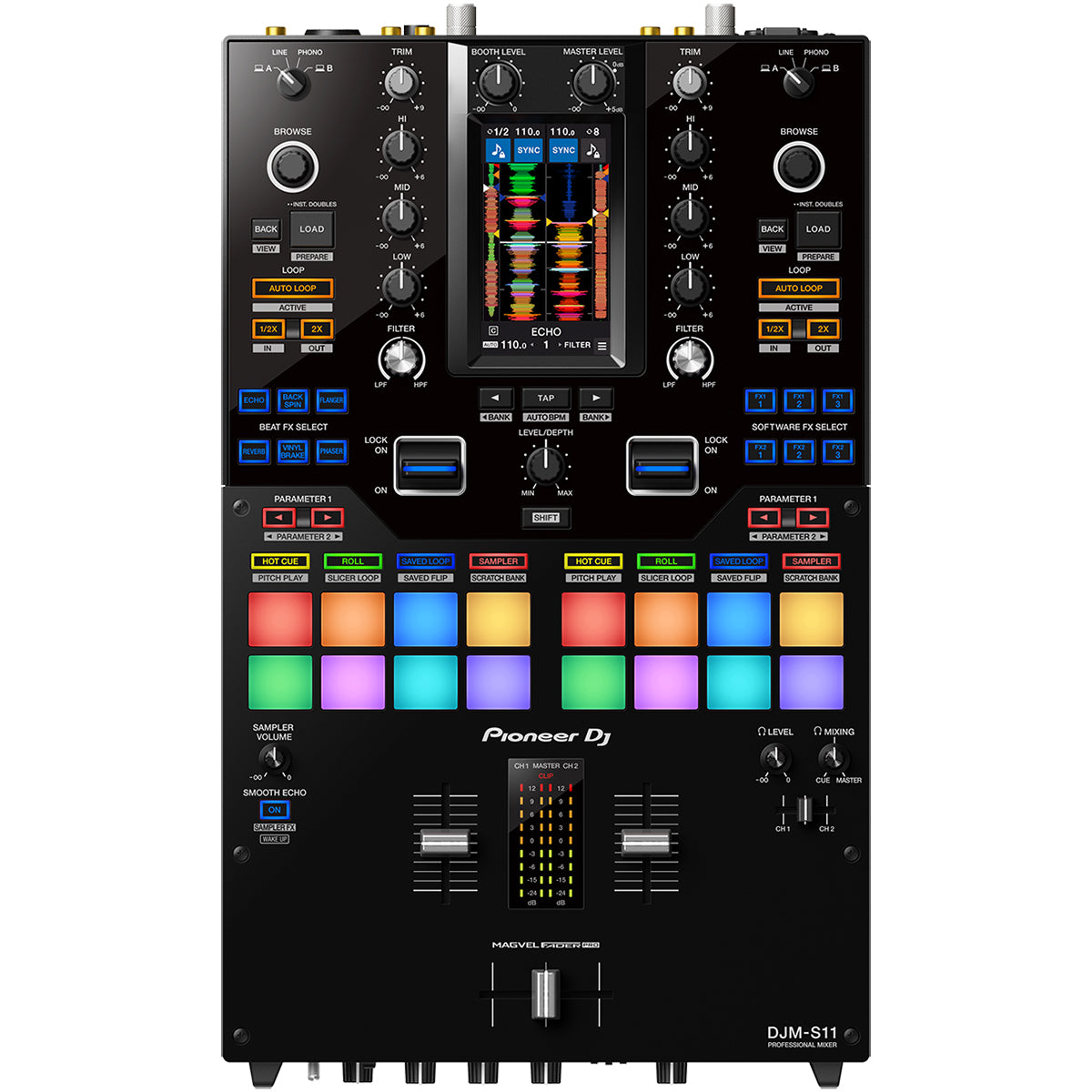 Pioneer DJ DJM-S7 Professional 2-Channel DJ Battle Mixer – Music