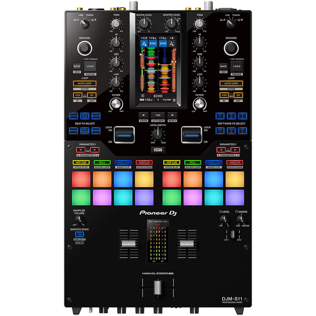 Pioneer DJ DJM-S11 Professional Scratch Style 2-Channel DJ Mixer - Black