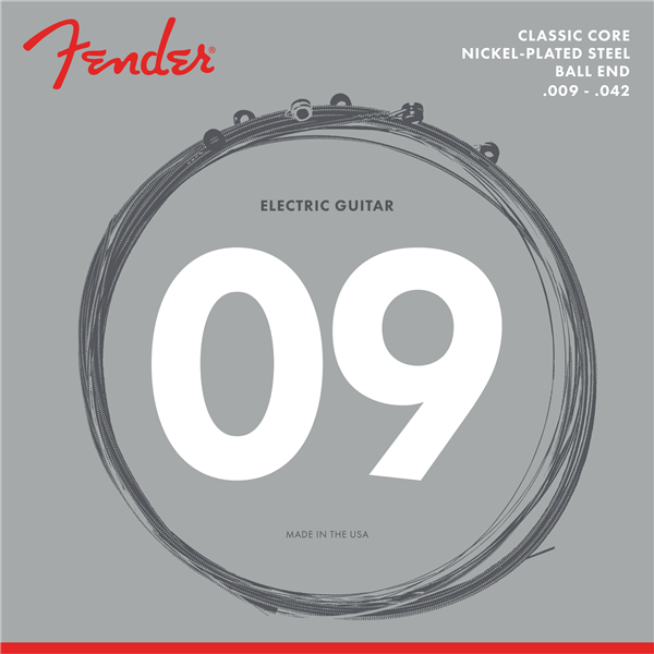 Fender Classic Core Electric Guitar Strings, Nickel-Plated Steel, Ball Ends