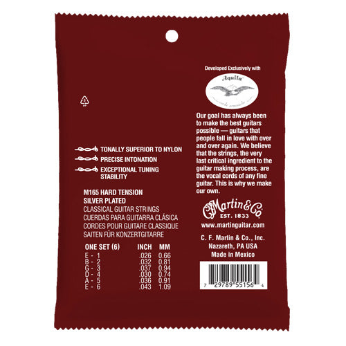 Martin M165 Classical Magnifico Premium Guitar Strings - Hard Tension 26-43
