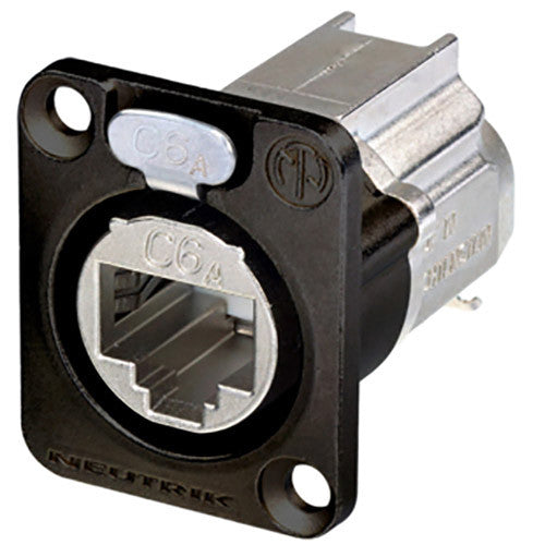 Neutrik NE8FDX-P6-B - Black EtherCon Jack -Cat6A -Feedthrough