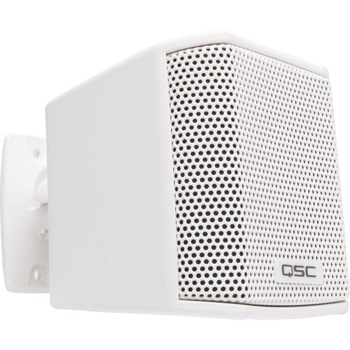 QSC 2.75'' Satellite Surface Speaker, 16-Ohm, 150 Degree Conical Coverage,Mounting Bracket (White) (Pair)