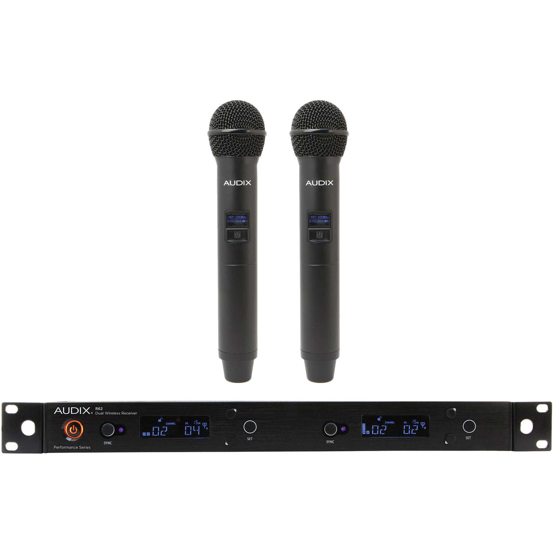 Audix AP62 OM2 Dual Handheld True-Diversity Wireless Microphone System (A: 522 MHz – 586 MHz)