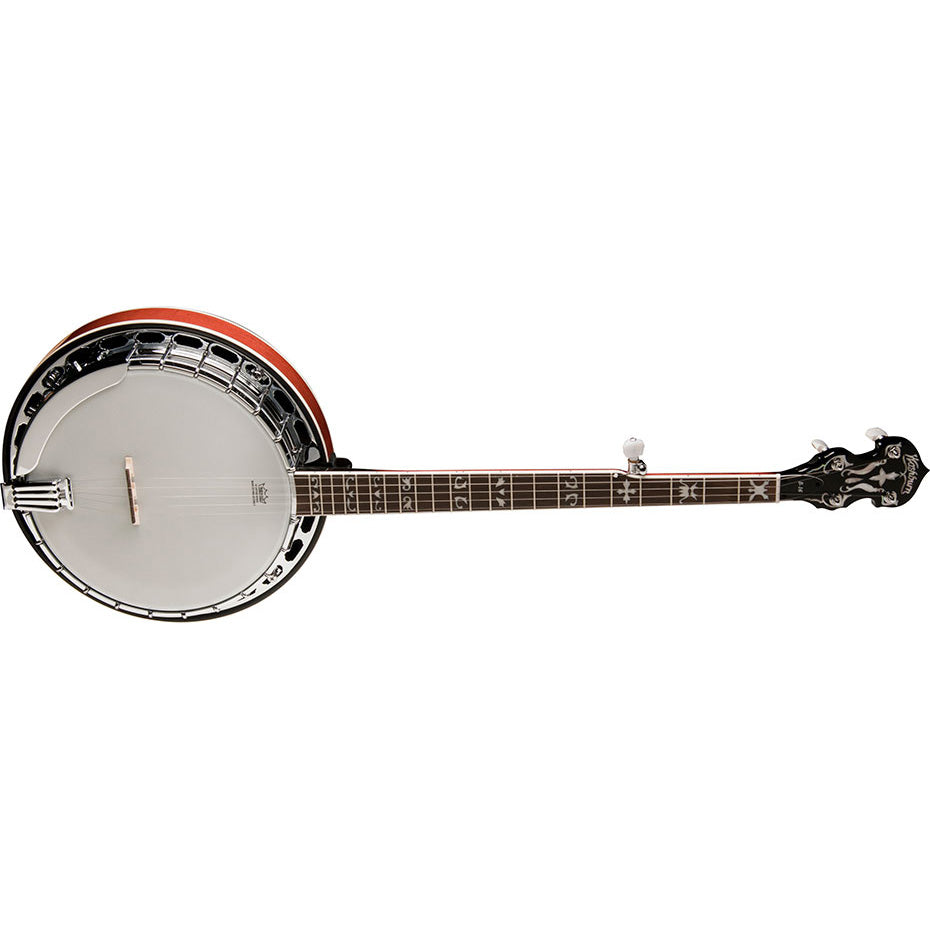 Washburn B16K-D Banjo 5 String w/Case,Remo Top, Mahogany Body, Maple Resonator and Rim, Brass Ring