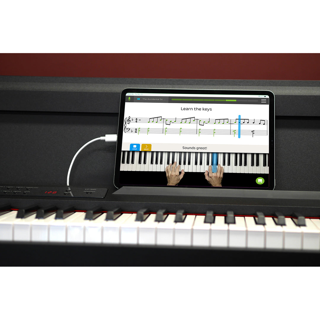 Korg LP380 88-Key RH3 Action Digital Piano w/ Stand, Pedals, Bench - White