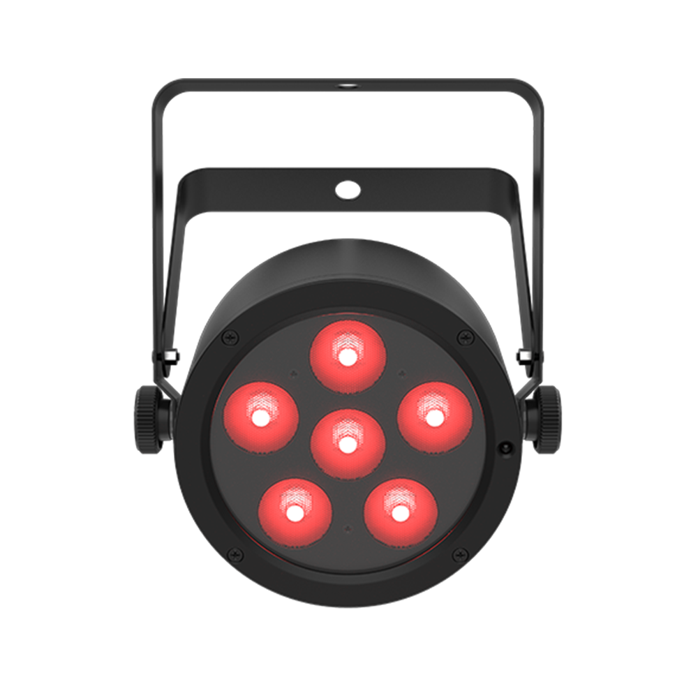 Chauvet DJ SLIMPARQ6ILS Low-profile, high-output quad-color (RGBA) LED Par Light, 6 LEDs (quad-color RGBA) 4 W