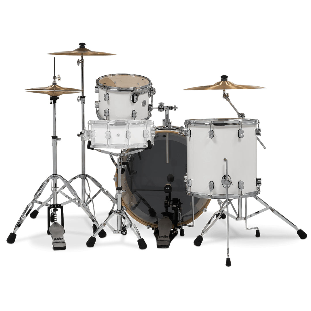 PDP Concept Maple Lacquer CM Rock Kit Shell Pack w/ Chrome Hardware (14x24, 9x13, 16x16FT) - Pearlescent White