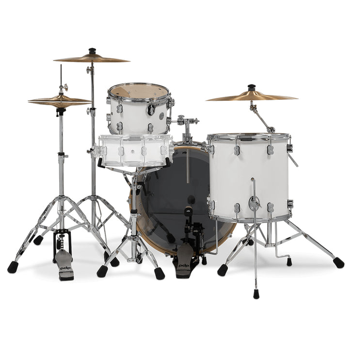 PDP Concept Maple Lacquer CM Rock Kit Shell Pack w/ Chrome Hardware (14x24, 9x13, 16x16FT) - Pearlescent White